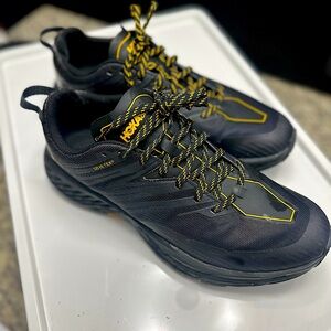 Hoka One One Speed Goat 4 GTX Gore-Tex Black/Yellow Trail Shoe Men Size 11 EUC